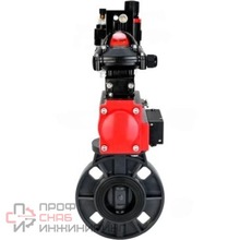 Затвор дисковый поворотный DN.ru WBV4242E-2W-Fb-ISO Дн65 Ру10 межфланцевый, корпус - НПВХ, диск - НПВХ, уплотнение - EPDM, с пневмоприводом PA-DA-052, пневмораспределителем 4M310-08 220В, БКВ APL-210N и БПВ AFC2000