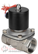 Клапан электромагнитный DN.ru VS131-VT-NC-220VAC 1/2" Ду15 Ру10, соленоидный двухходовой, корпус - нержавеющая сталь 304, уплотнение - Viton, резьбовой, нормально-закрытый, прямого действия, катушка - 220В