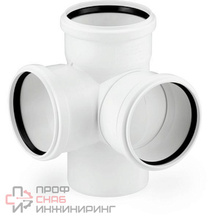 Крестовина, 87°, 90, PP (полипропилен)  двухплоскостная max flow Rehau