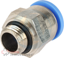 Прямой цанговый фитинг с резьбой Kipvalve KSM-M6-4