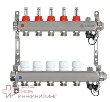 Коллекторная группа 1x3/4x5 вых. с расходомерами и регулир.клапанами (нерж.сталь) TAEN
