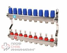 Коллектор из нержавеющей стали в сборе с расходомерами MVI, 9 выхода
