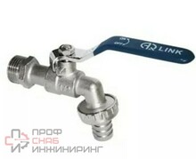 Кран AQUALINK водоразборный со штуцером 1/2' НР ручка никелированный