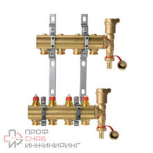 Коллекторная группа FHF-4R, с воздухоотводчиками, с кронштейнами, Ридан 4 выхода