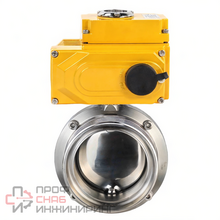 Затвор дисковый поворотный DN.ru WBV3131S-2W-T-H Ду20 Ру10 пищевая нержавеющая сталь 304, уплотнение - Silicon, резьбовой, с электроприводом DN.ru QT-N-005EM-A1-220VAC-У1 (4-20мА)