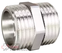 Ниппель прямой LD Pride DN40 (1 1/2") НР/НР латунь никель