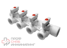 Коллектор с 4 выходами белый Pro Aqua d=25-20 PP-R