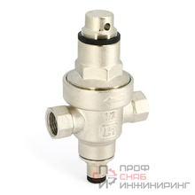 Редуктор давления мембранный Uni-fitt 1/2" В 1-6 бар PN25 с отверстием под радиальный манометр 1/4" никел.