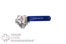 Кран шаровый трехходовой Newkey (T-тип) нержавеющий DN 8 (1/4") PN40