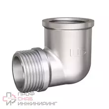 Угол 90 гр LD Pride DN25 (1") ВР/НР латунь никель