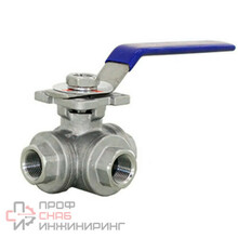 Кран шаровой трехходовой Newkey (T-тип) нержавеющий, AISI304 DN10 (3/8")  (CF8)  PN40