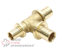 Тройник 25-25-20, WAAG Axial, надв.гильза-надв.гильза, латунь