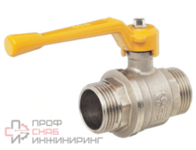 Кран шаровой Баз 11Б27п Dn25 Pn40 газ нр/нр рычаг никель, серия Standart