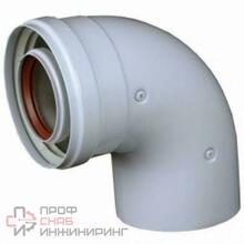 Отвод 90° 60/100, Baxi, раструб-труба, алюминий