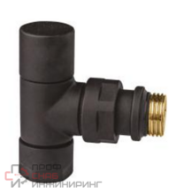 Вентиль запорный угловой FAR 1/2", гайка М24х19, черный матовый