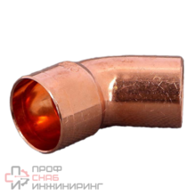 Угольник медный 45 градусов однораструбный 22 мм, модель 95040