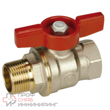 Кран шаровой, R914, DADO, 3/4", ВН, ручка-бабочка красная, никелированный Giacomini