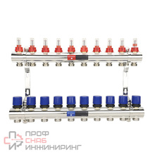 Коллекторные группы из латуни с расходомерами и регулирующими клапанами Varmega VM15410