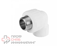 Угольник PP-R VALFEX белый комбинированный Дн32х1/2" НР