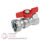 Кран шаровой Giacomini 1/2" x 1/2" В-В с нак. гайкой хромированный с красной рукояткой бабочка