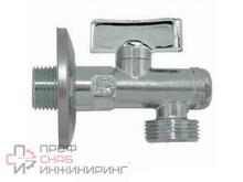 Кран НН 1/2'х3/4' угловой MIAMI, фильтром и розеткой из нерж. стали, для подкл. стирал.машин