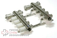 Коллекторная группа TIM KB005 в сборе с термостат. и запорными клапанами 1"х 5 вых. 3/4 ЕК