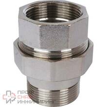 Разъемное соединение Stout американка ВР/НР никелированное уплотнение под гайкой по плоскости (з5105)