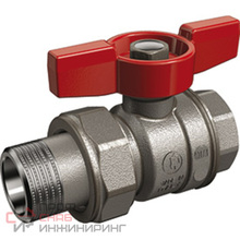 Кран шаровой, R859, 1 1/4", ВН, ручка-бабочка, хромированный, с разъемным соединением Giacomini