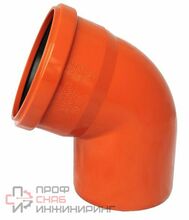 Отвод Valfex 67° 110, раструб-труба, оранжевый, нар.канализ