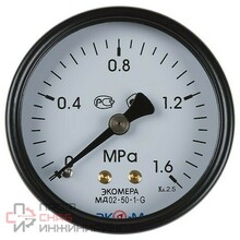 Манометр Экомера МД02-50мм 0..1МПа G1\4 Осевой