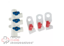 Коллектор PP-R Дн40х20 на 3 выхода с кранами РосТурПласт