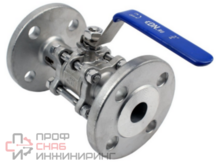 Кран шаровой DN.ru BV3232 (3pc) FP-F-H Ду65 Ру25, полнопроходной, трехсоставной, нержавеющая сталь 316, уплотнение - PTFE, фланцевый с рукояткой