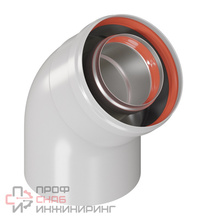 Отвод WAAG 45° 60/100 раструб-труба алюминий