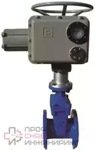 Задвижка с обрезиненным клином фланцевая чугунная ABRA A4016BS040EAGZ3x380, 3х380В, ГЗ IP65