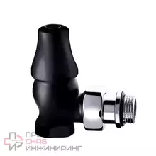 Запорный клапан SR Rubinetterie угловой серия Old Style 1/2, цвет черный матовый