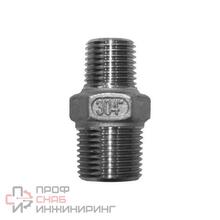 Ниппель резьбовой переходной нержавеющий Newkey, AISI304 DN50 х DN40 ( 2" х 1_1/2")  (CF8)  PN16