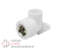 Угольник полипропиленовый комбинированный 90° КОНТУР PP-R D20-1/2" в/р с креплением