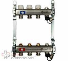 Коллектор STOUT из нержавеющей стали без расходомеров, с клапаном вып. воздуха и сливом 3 вых. SMS-0932-000003