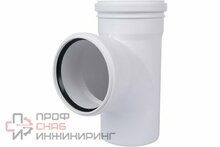 Тройник 87° 110-110, Rehau RAUPIANO Plus, раструб-труба, белый