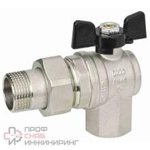 Кран с разъемным соединением угловой НВ 3/4' бабочка Bugatti OREGON серия 594 полный проход