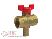 Шаровой кран Ридан для монтажа датчика температуры теплосчетчика Ду20 мм