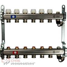 Коллектор с запорными клапанами Stout 1х3/4 на 6 выходов