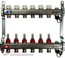 Коллектор STOUT из нержавеющей стали с расходомерами, с клапаном вып. воздуха и сливом 6 вых. SMS-0927-000006 RG008Q1TNMVL7V