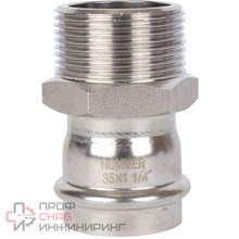 Переходник Rommer ВПр-НР 35х11/4 из нержавеющей стали