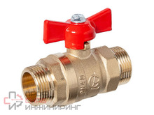 Кран шаровой латунный 3/4 ш/ш Галлоп 233 бабочка латунь