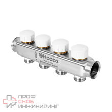 Коллектор Hoobs, нерж. ст., термостатическими клапанами, 1" х 3/4"-9 вых .