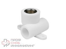 Тройник полипропиленовый комбинированный КОНТУР PP-R D20-1/2" в/р с креплением