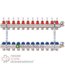 Колл.группа 1" х 12 вых 3/4" с расходомерами и термостатическими вентилями