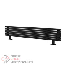 Стальной напольный радиатор отопления Warmmet Cube HN ширина 1250 мм секций 5 цвет черный тип подключения: нижнее левое