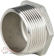 Заглушка шестигранная GENEBRE 0290 08, DN040 (1 1/2") PN20, корпус - AISI316 (CF8M)  НР, резьба BSPT